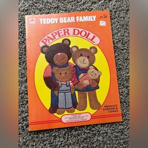 VTG 1980 Teddy Bear Family Paper Doll Book Golden Book NEW Uncut Complete